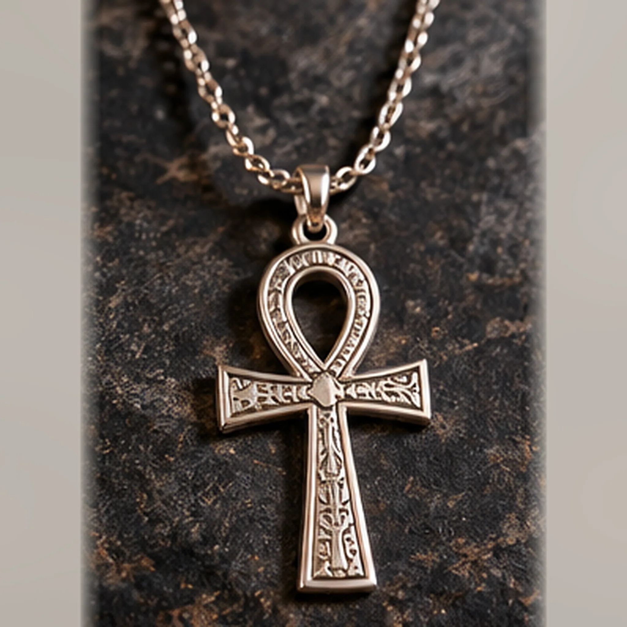 Silver Ankh Pendant Necklace